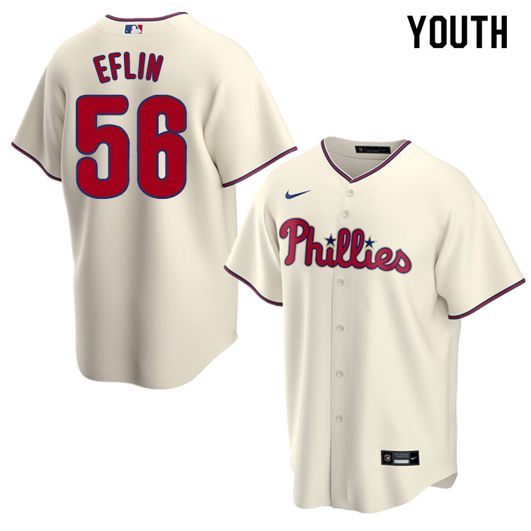 Nike Youth #56 Zach Eflin Philadelphia Phillies Baseball Jerseys Sale-Cream